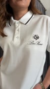 LP model polo yaka unısex beyaz tshirt