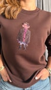 marka model kahverengi sweat