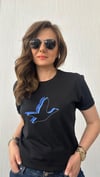 mavi kuş siyah tshirt