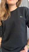 metal logo selanik örme unısex siyah sweat