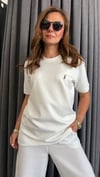 metal logo unısex beyaz tshirt
