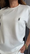 metal logo unısex beyaz tshirt