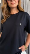 metal logo unısex lacivert tshirt
