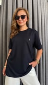 metal logo unısex lacivert tshirt