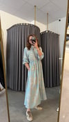 mint desenli bymn elbise