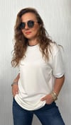 modal garnili beyaz tshirt