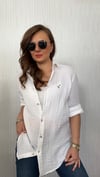 müslin beyaz unısex gömlek