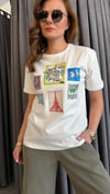 n tech baskılı beyaz tshirt