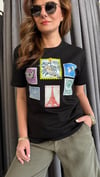 n tech baskılı siyah tshirt