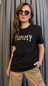 nakışlı baskılı siyah tshirt