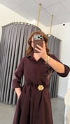 nakışlı modal elbise bordo