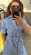 ntwrk model lacivert çizgili elbise