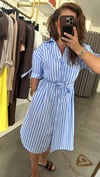 ntwrk model mavi çizgili elbise