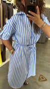 ntwrk model mavi çizgili elbise