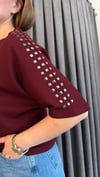 omuz zımba bordo modal tshirt