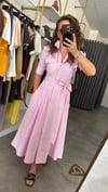 pembe çizgili elbise