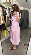 pembe çizgili elbise