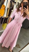 pembe çizgili elbise