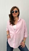 pembe keten gömlek