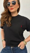 Pl siyah unısex tshirt