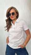 polo yaka bymn beyaz kadın tshirt