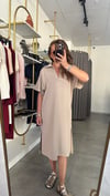 polo yaka bymn model bej elbise