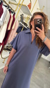 polo yaka bymn model elbise antrasit