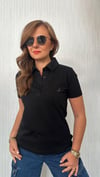 polo yaka bymn siyah kadın tshirt