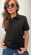 polo yaka bymn siyah unısex tshirt