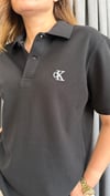 polo yaka ck unısex siyah tshirt