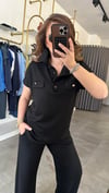 polo yaka düğme siyah takım