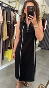 polo yaka kolsuz siyah elbise
