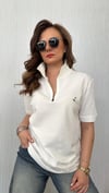 polo yaka kuş unısex kemik tshirt