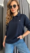 polo yaka lacivert unısex kazak