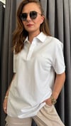 polo yaka lcst unısex beyaz tshirt
