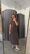 polo yaka pike modal kahve elbise