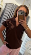 polo yaka pullu kahve tshirt