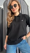 polo yaka siyah unısex kazak