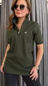 polo yaka unısex haki tshirt