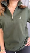 polo yaka unısex haki tshirt