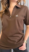 polo yaka unısex kahve tshirt