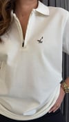 polo yaka unısex krem tshirt