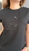 pul kuş siyah tshirt