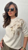 pullu ekru sweat