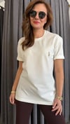 renkli logo pike unısex laci tshirt