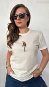 renkli taş papağan kemik tshirt