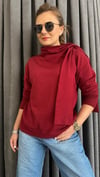 şal yaka bordo kazak