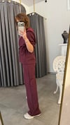 şal yaka modal bordo takım