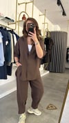 şalvar model kahve takım
