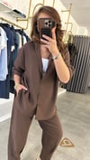 şalvar model kahve takım